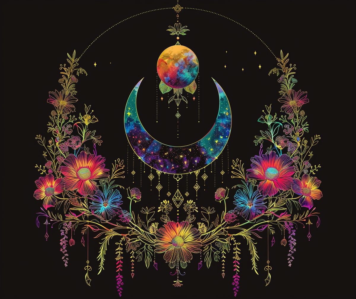 Design: Celestial Blossoms: Harmony Under the Moon