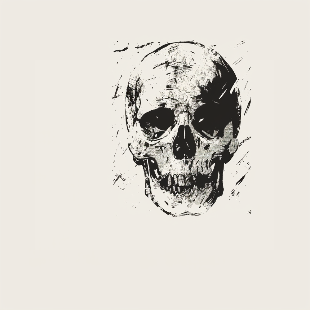 Grunge Skull Print Wall Tapestry, Monochrome Gothic Art Decor, Stylish Edgy Look for Bedroom, Dorm, or Living Room, Urban Chic Interior