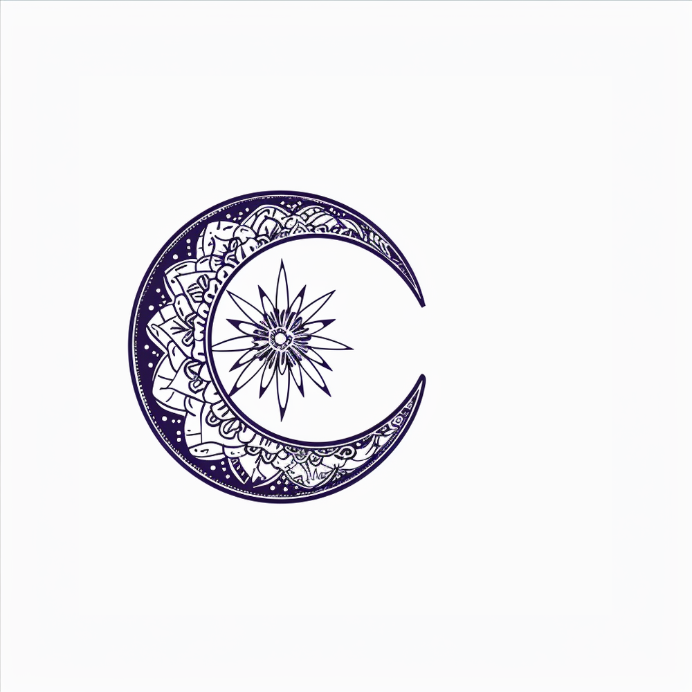 Mandala Crescent Moon Wall Tapestry, Intricate Bohemian Design, Spiritual Zen Decor for Meditation Room, Bedroom, and Living Spaces