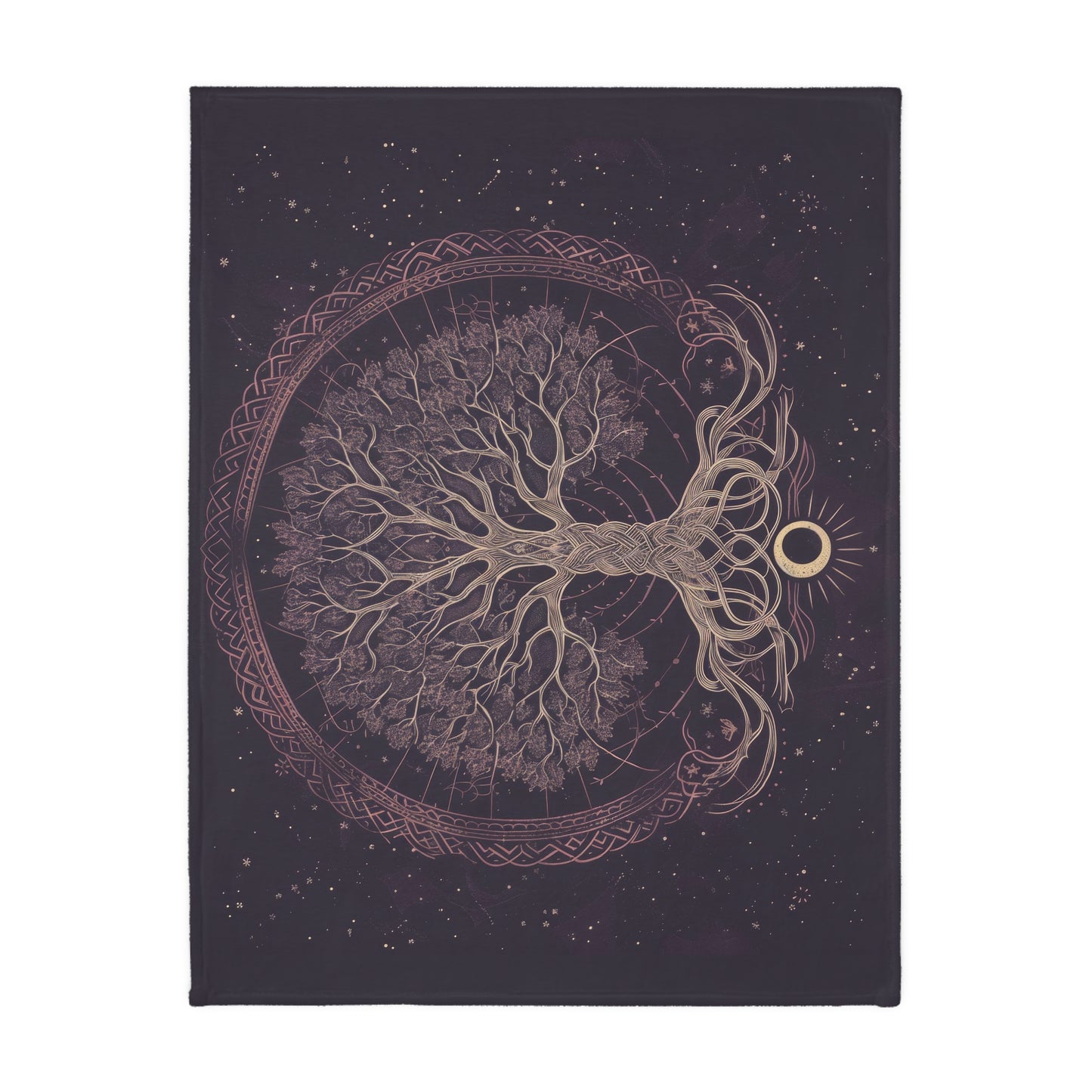 Mystical Purple Tree of Life Double-Sided Throw Blanket – Witchcraft & Nature-Inspired Home Decor