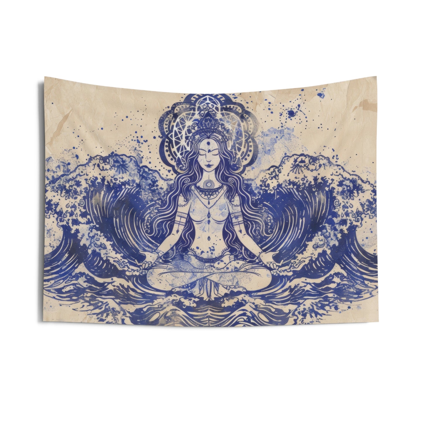 Water Goddess Indoor Wall Tapestry, Mysterious Occult Design, Sacred Geometry Aesthetic Enchanting Bedroom, Living, and Dorm Room Decor
