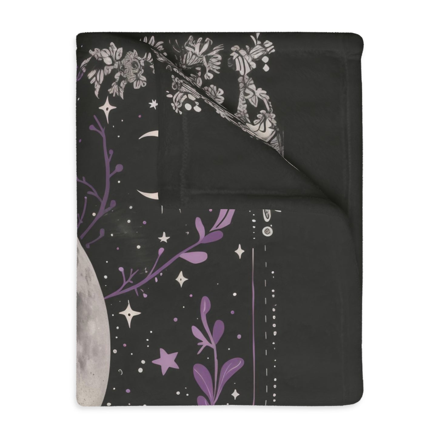 Lunar Goddess Reversible Comfort Throw, Enchanted Occult Motif, Ideal for Nature and Moon Aficionados, Magical Home and Lounge Accent