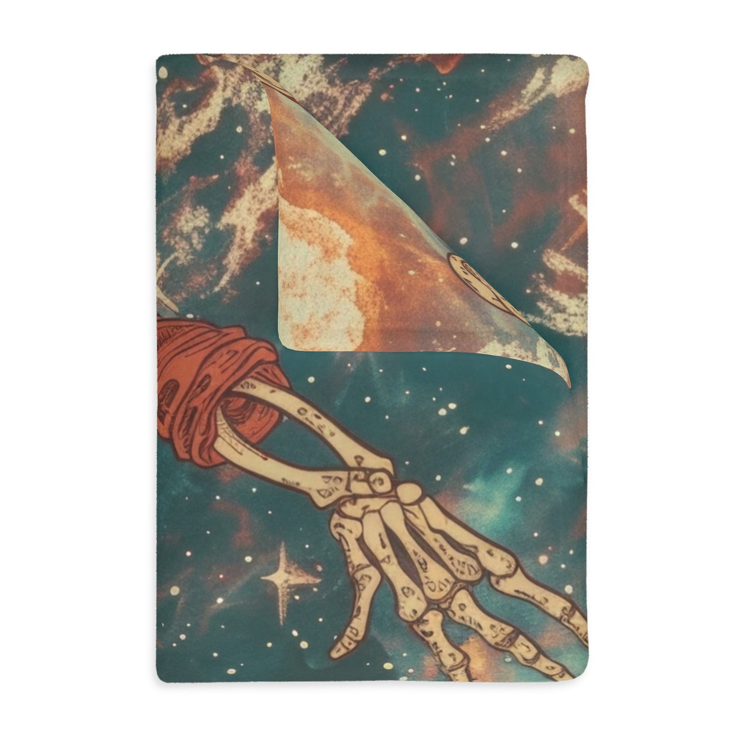 Sky Diving Skeleton Double Sided Throw Blanket (3 Sizes), Dark Cottagecore Design, Gothic Street Art Aesthetic Bedroom, Living, and Dorm Room Decor