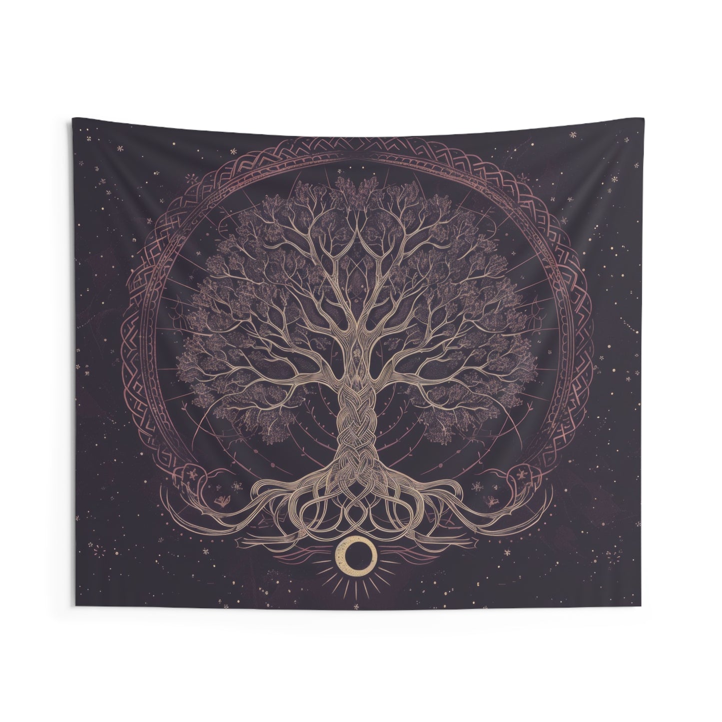 Mystical Celtic Tree of Life Mandala Tapestry in Enchanting Purple – Ideal for Nature Enthusiasts and Home Decor Aficionados