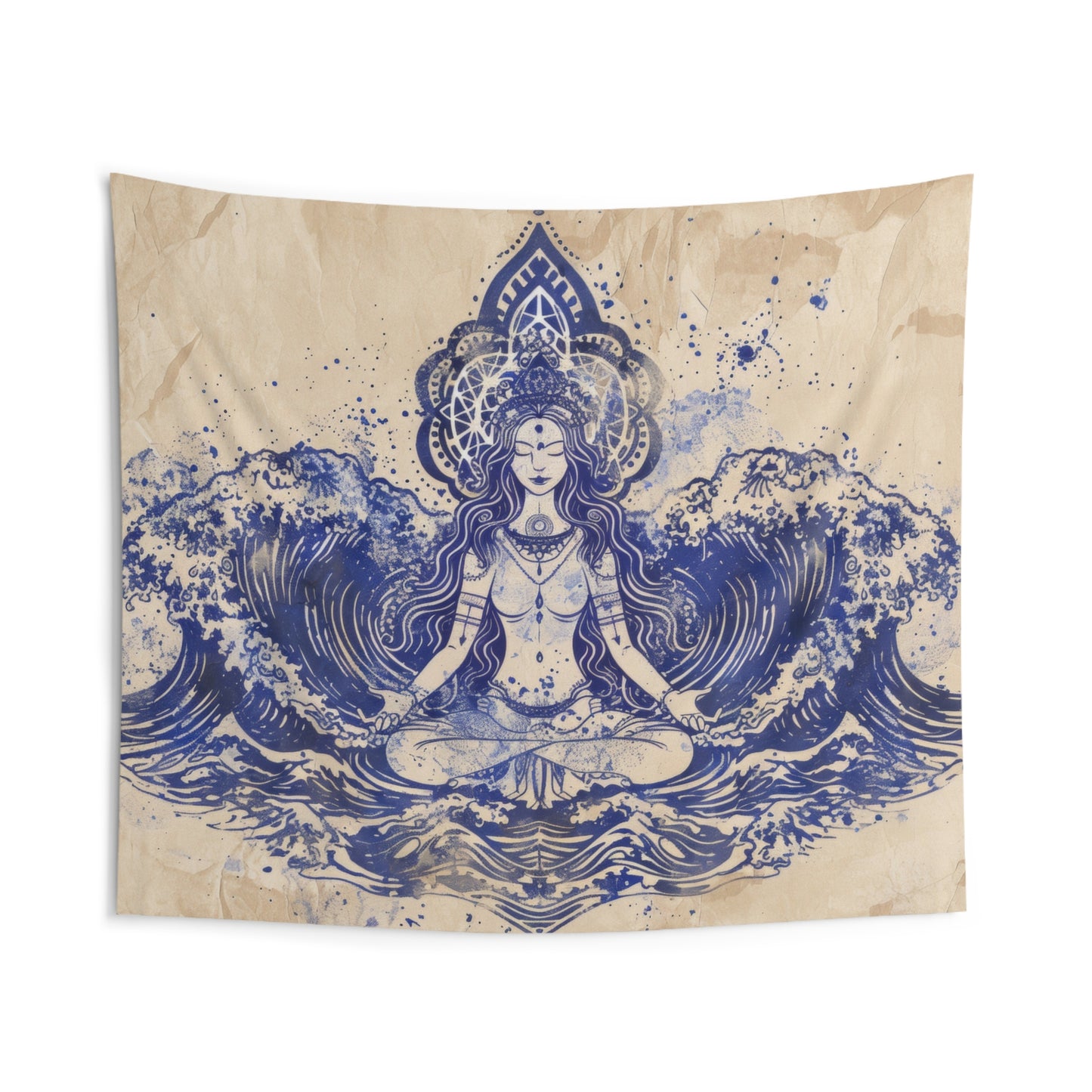 Water Goddess Indoor Wall Tapestry, Mysterious Occult Design, Sacred Geometry Aesthetic Enchanting Bedroom, Living, and Dorm Room Decor