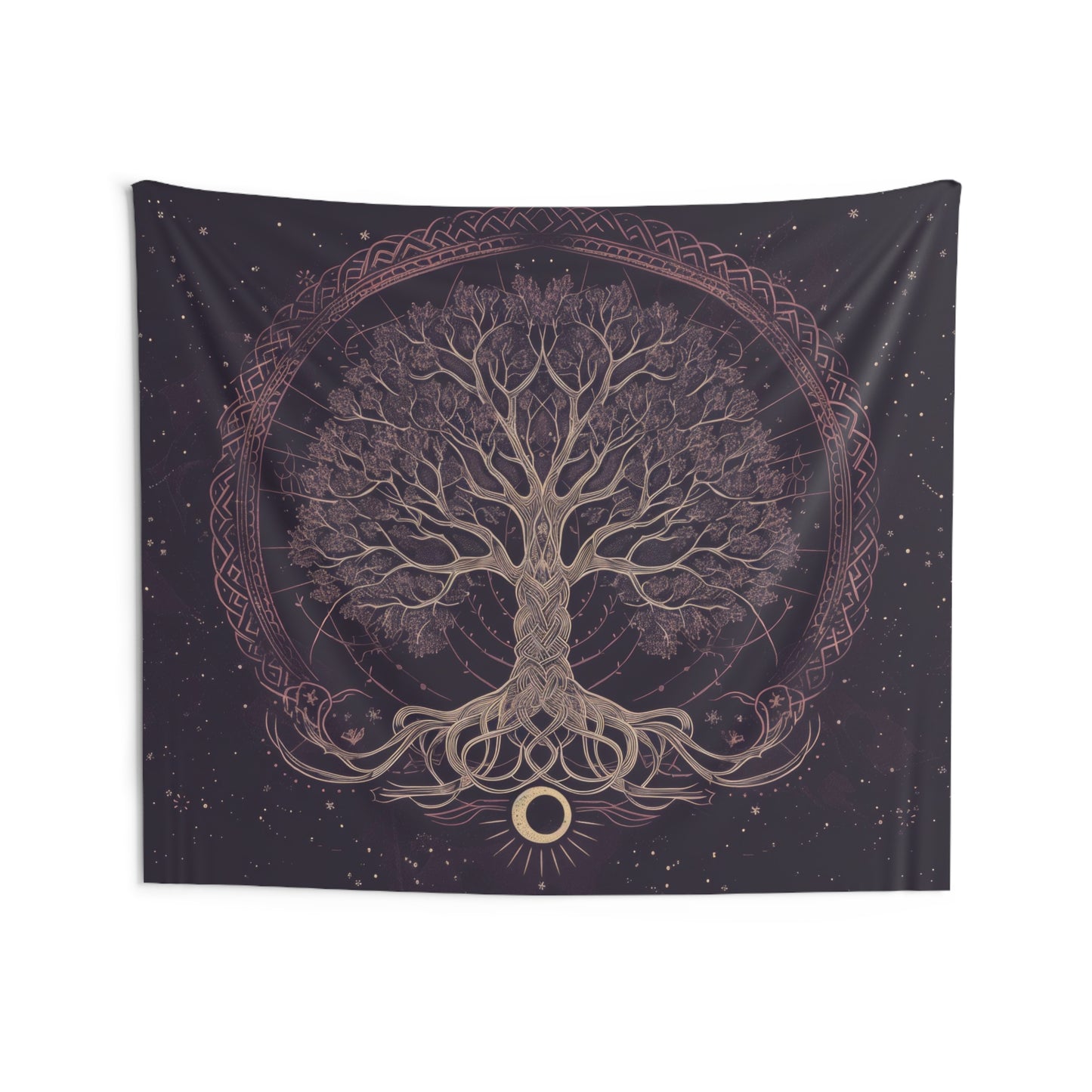 Mystical Celtic Tree of Life Mandala Tapestry in Enchanting Purple – Ideal for Nature Enthusiasts and Home Decor Aficionados