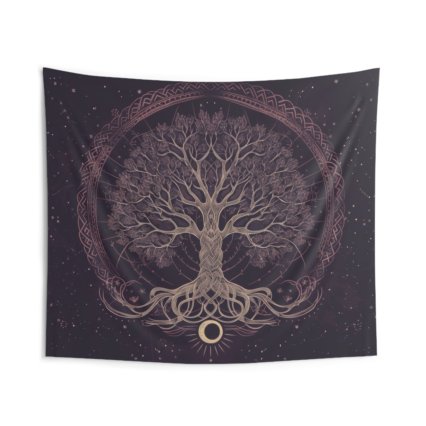 Mystical Celtic Tree of Life Mandala Tapestry in Enchanting Purple – Ideal for Nature Enthusiasts and Home Decor Aficionados