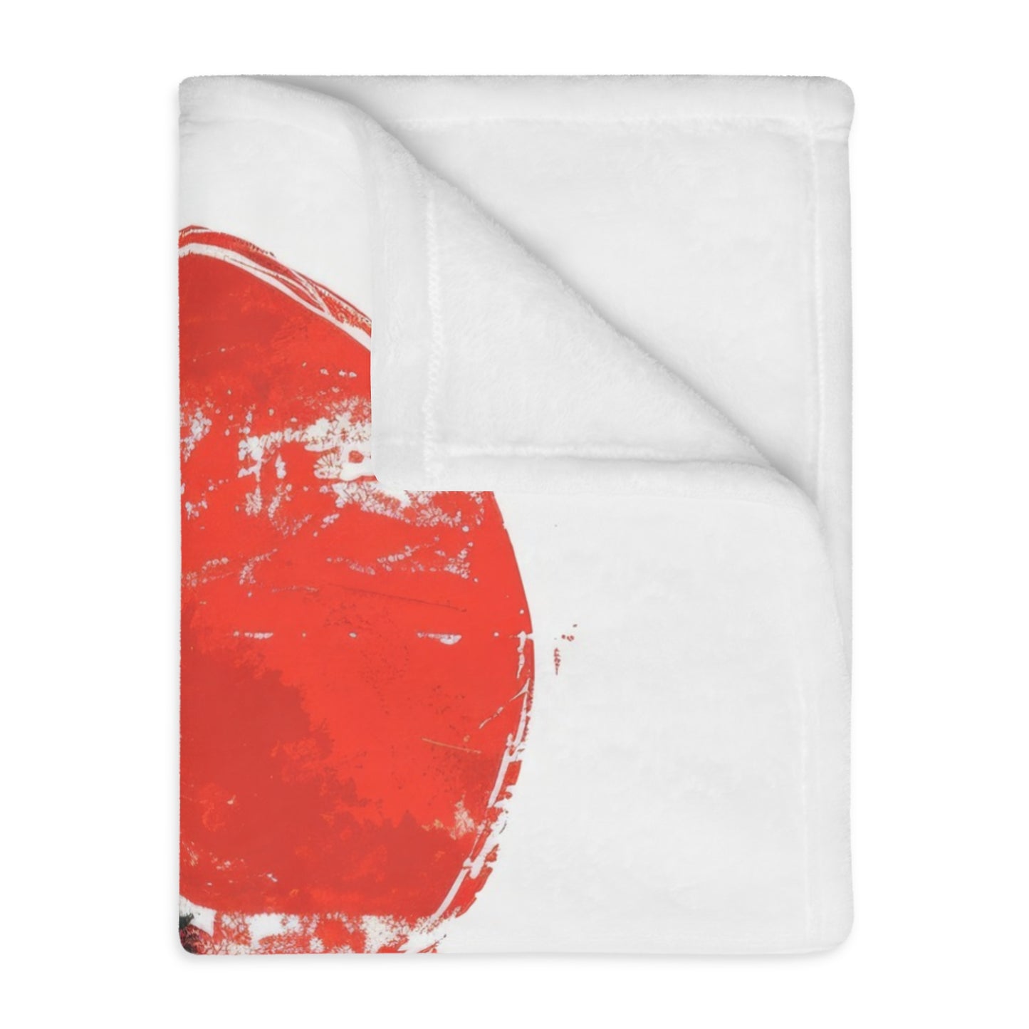 Traditional Chinese Bonsai & Red Sun 2-Sided Throw Blanket, Elegant Ink Wash Style Art, Serene Zen Decor for Home, Bedroom, Living Space, and Dorms